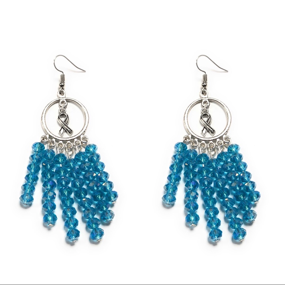 Handmade Beautiful Dreamcatcher Blue 🎗️ Earrings